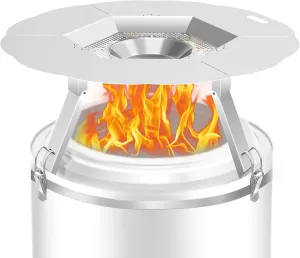 Dirza Heat Deflector Compatible with Solo Stove Yukon and Other 27" Fire Pit -Foldable Legs for Space-Saving Storage-Locking Ring Prevents Accidental Dropping Accessory for Fire Pit