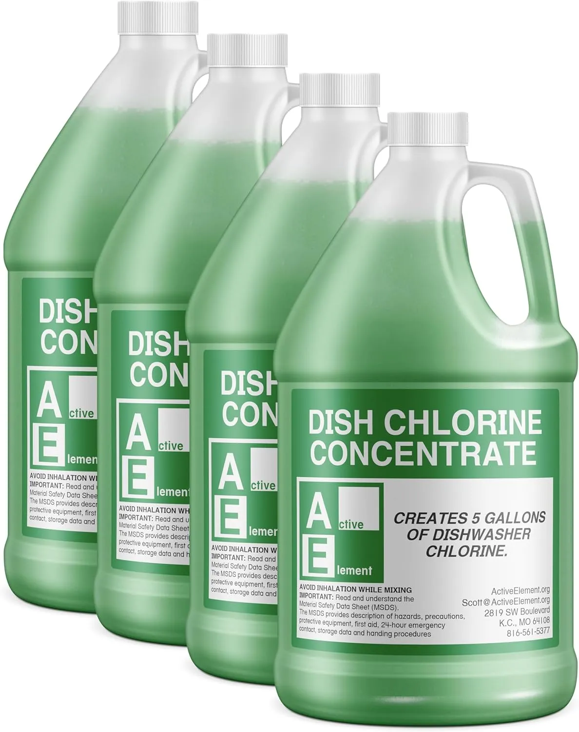 Dish Chlorine Concentrate - Food Contact Surfaces- Commercial Dishwasher - No Rinse - Food Service Kitchen - Multi-Use - Makes four 5-Gallon Pails (Diluted Further to 5,120 Gallons)
