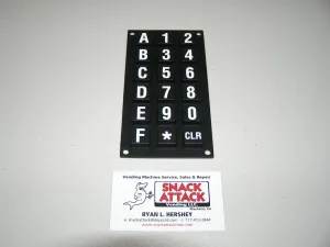 Dixie Narco BEV MAX 2145, 3561 & 5591 Rubber Selection Key PAD Overlay - New/Free Ship!