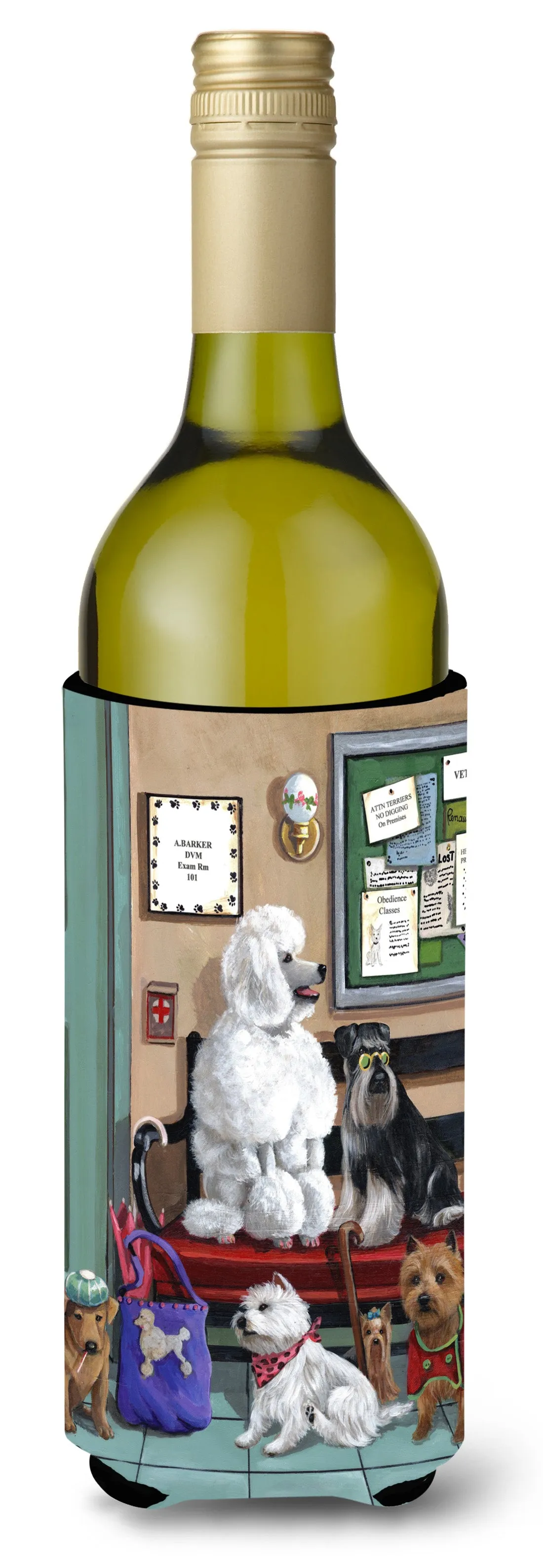 Dogs Vet Visit Wine Bottle Hugger PPP3196LITERK