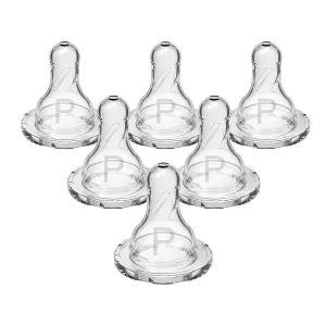 Dr. Brown’s Natural Flow Preemie Flow Narrow Baby Bottle Silicone Nipple, Slowest Flow, 0m , 100% Silicone Bottle Nipple, 6 Count(Pack of 1)
