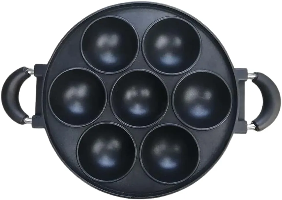 Dsxnklnd SYlive 7-Hole Cake Cooking Pan Cast Iron Omelette Pan Non-stick Cooking Pot
