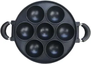 Dsxnklnd SYlive 7-Hole Cake Cooking Pan Cast Iron Omelette Pan Non-stick Cooking Pot