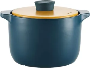 Durable Stockpot Casserole with Yellow Lid Stovetop Ceramic Stew Pot Round Heat Resistant Soup Pot Add Spodumene Material 2.7L / 3.6L / 5.5L Soup Pot (Size : B) (Size : C) (B)