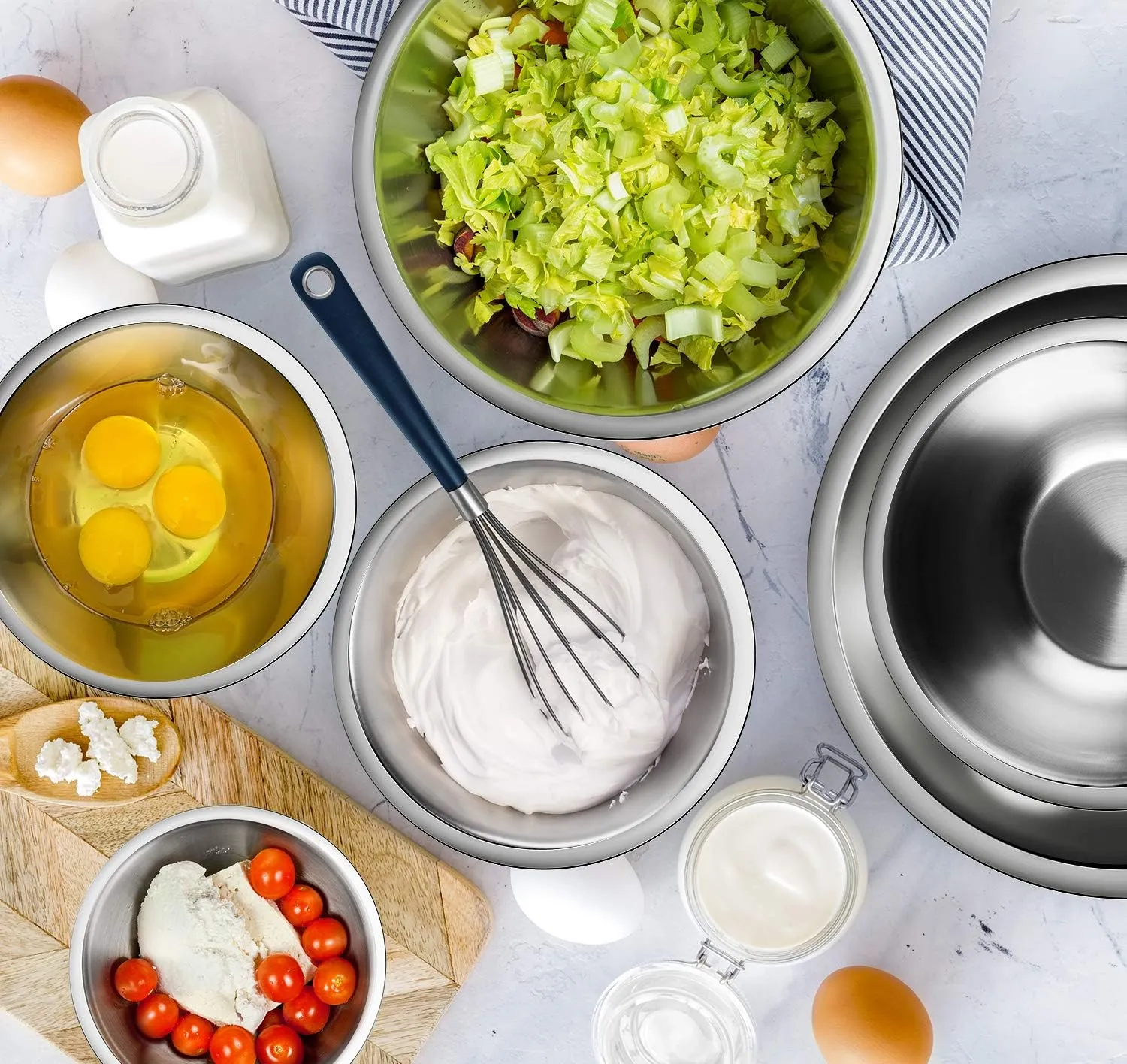 EatEx Bakeware Sets and Mixing Bowl Set, Non-Stick Baking Sheet Set with Utensils, Carbon Steel Cookie Sheets for Baking with Silicon Handles, Oven Safe Sheet Pans and More