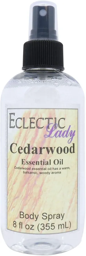 Eclectic Lady Cedarwood Body Spray, 8 ounces, Body Mist for Women with Clean, Light & Gentle Fragrance, Cologne with Soft, Subtle Aroma For Daily Use