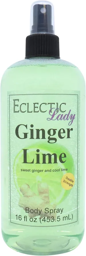 Eclectic Lady Ginger Lime Body Spray, Double Strength, 16 ounces, Body Mist for Women with Clean, Light & Gentle Fragrance, Cologne with Soft, Subtle Aroma For Daily Use