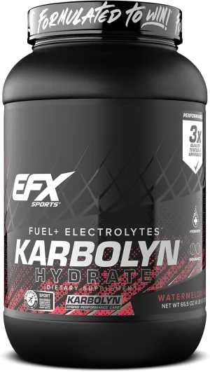 EFX Sports Karbolyn Hydrate | Carbohydrate Powder   Electrolytes | Sugar Free Sports Drink Mix | Fuel & Hydration | Stimulant Free | 66 Servings (Watermelon Wave)