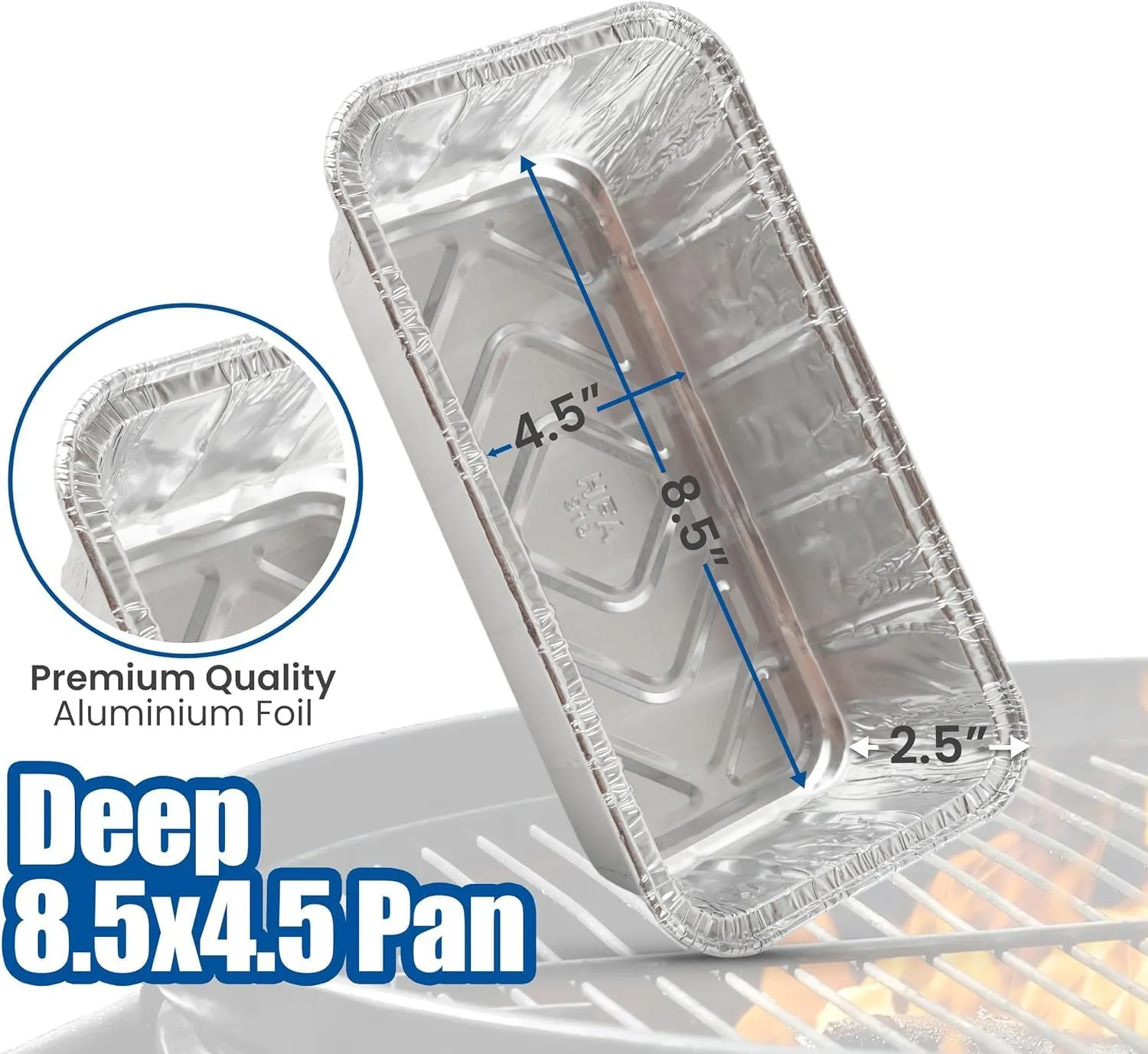 EHOMEA2Z Disposable Aluminum Loaf Pans 2lb for Baking, Serving and Storing - Heat Resistant Disposable Bread Loaf Pan Ideal for Hot/Cold Foods, Freezer & Oven Safe (50 Pack)