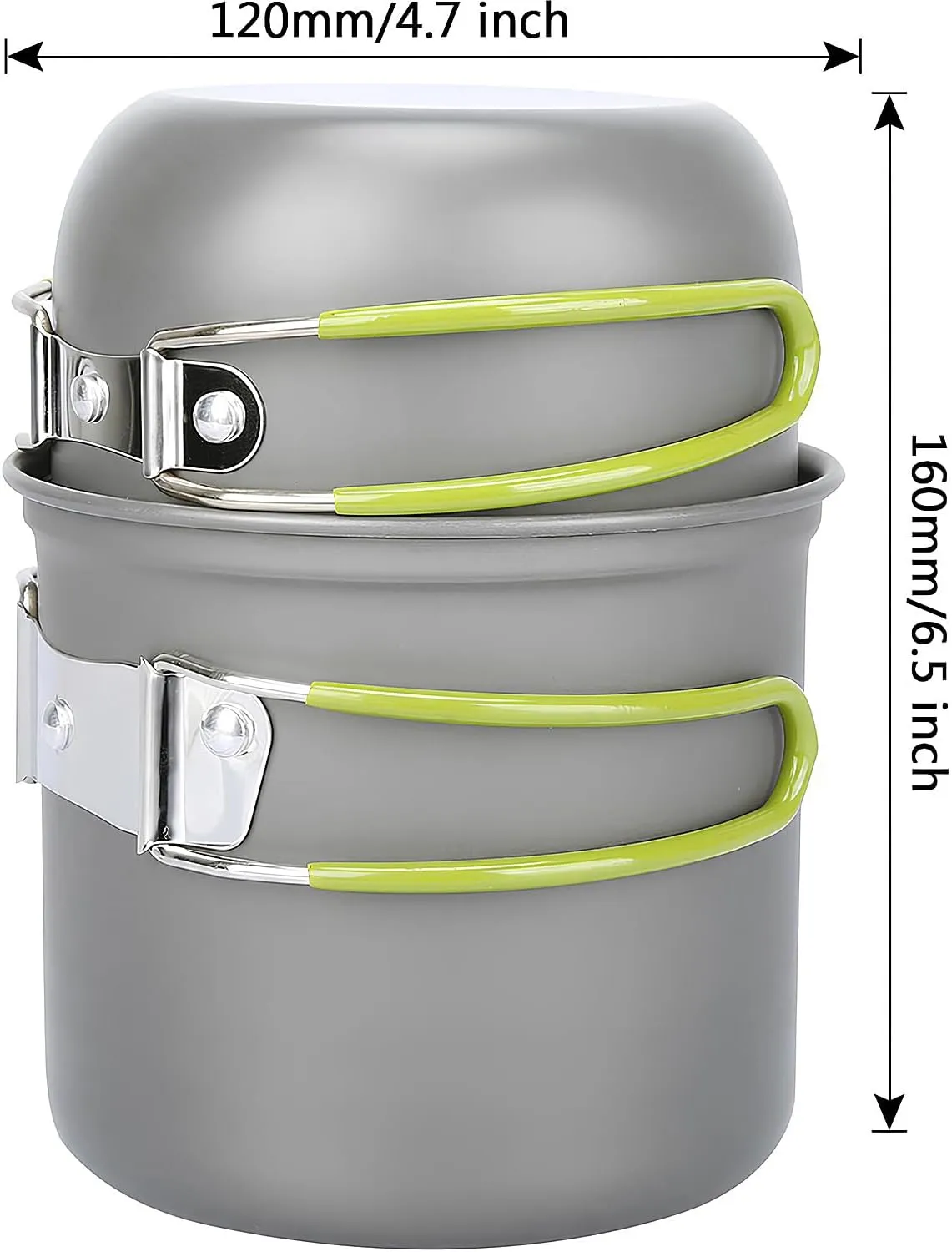 ELK Camping Cookware Stove Set - Compact, Lightweight and Portable Outdoor Cooking Kit with Non-Stick Pots - Stainless Steel Construction - Ideal for Camping, Hiking, Backpacking and Picnics
