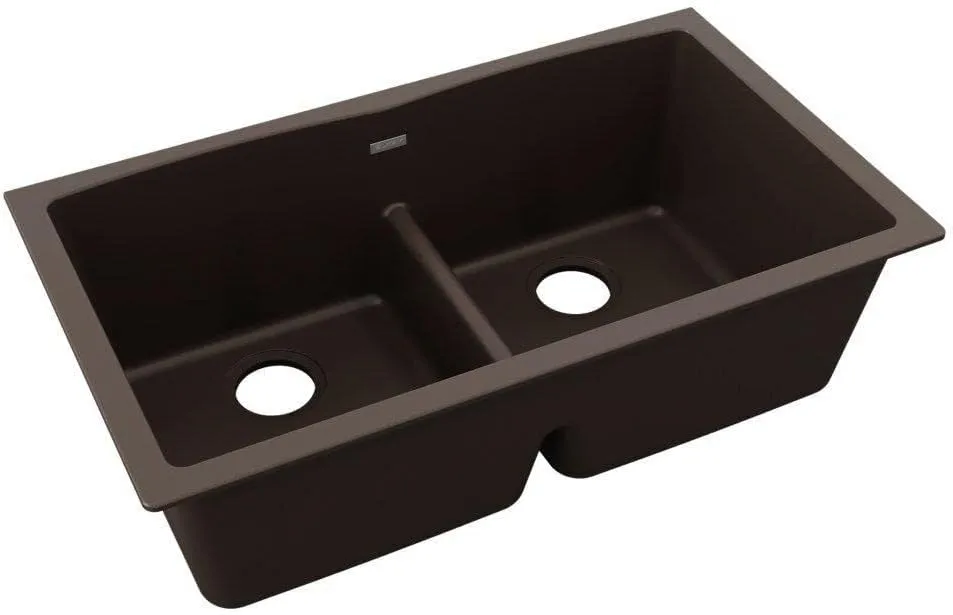 Elkay Quartz Classic ELGDULB3322MC0 Mocha Equal Double Bowl Undermount Sink