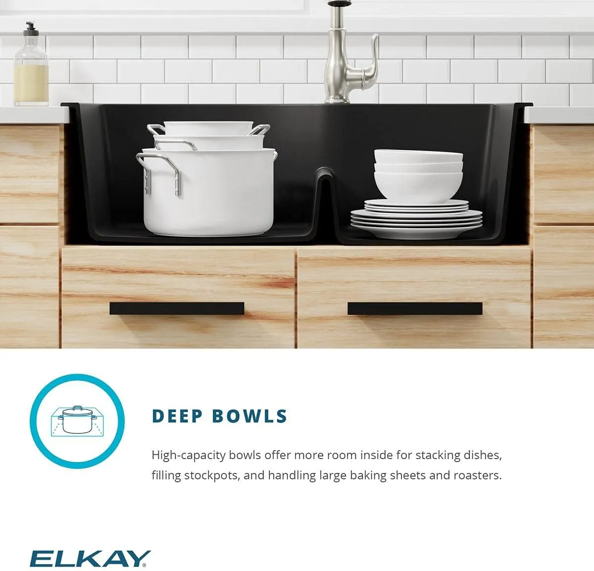 Elkay Quartz Classic ELGH3322RGS0 Greystone Offset 60/40 Double Bowl Top Mount Sink