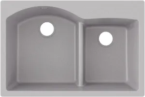 Elkay Quartz Classic ELGH3322RGS0 Greystone Offset 60/40 Double Bowl Top Mount Sink
