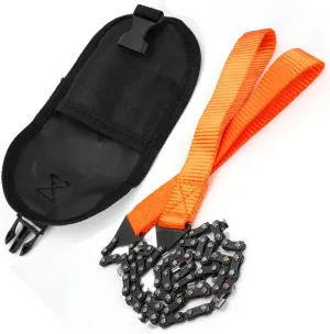 Emergency Camping Hiking Tool 11 Sawtooth Outdoor Tools Hand Zipper Saw Garden Logging Survival Chain Saw Portable(Orange)