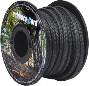 emma kites Black 1.3mm Technora Braided Cord PU Coating Abrasion Flame Resistant, Snare Line Tough Tactical Survival Cord Model Rocket Paracord Assist Cord 300Lb 120Ft