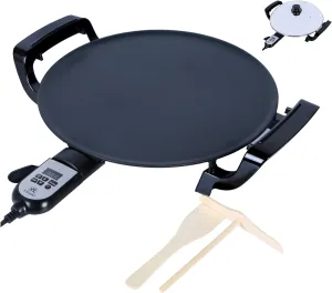 Ethniq 16" Electric Griddle for Ethiopian Injera, Somalian Anjero, Crepe, Lefse, Mogogo, Mitad, Pancake Teff Maker - Adjustable Digital Heat Control - Non-Stackable Surface - Even Heat Distribution