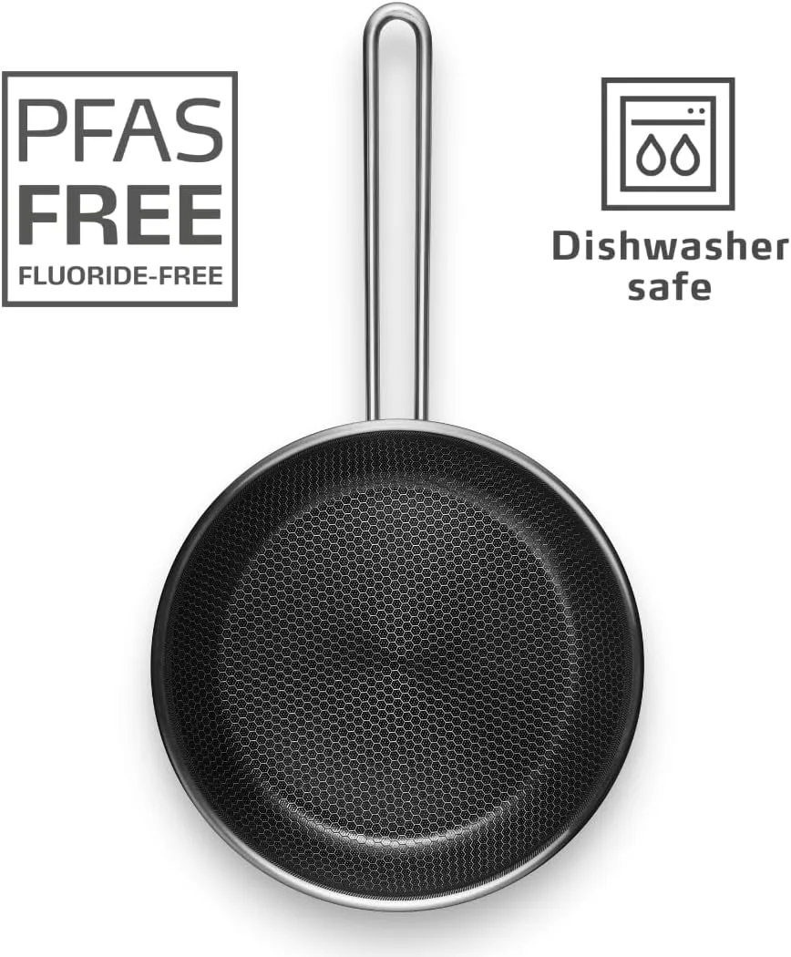 EVA-TRIO | Mosaic frying pan 11 Inch ceramic Slip-Let® coating | Pans with a unique surface mosaic pattern Stainless steel at the top and ceramic Slip-Let® coating at the bottom | Multi