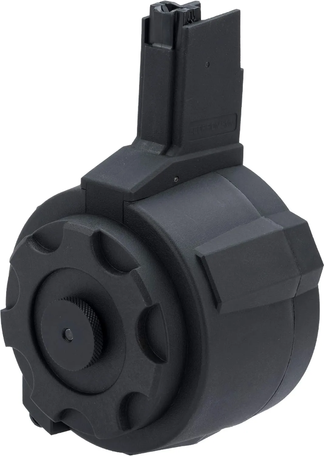 Evike Airsoft - Angel Custom 1500 Round Firestorm AEG Airsoft Drum Flashmag (Model: Scorpion EVO/Black)