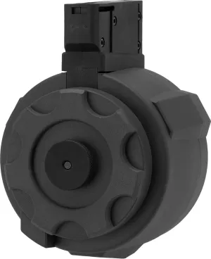 Evike Airsoft - Angel Custom 1500 Round Thunderstorm Electric Winding Drum Airsoft Mag (Model: Airsoft M14 / Black)