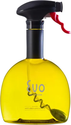 Evo Oil Sprayer Bottle, Non-Aerosol for Olive Oil and Cooking Oils, 18-ounce Capacity