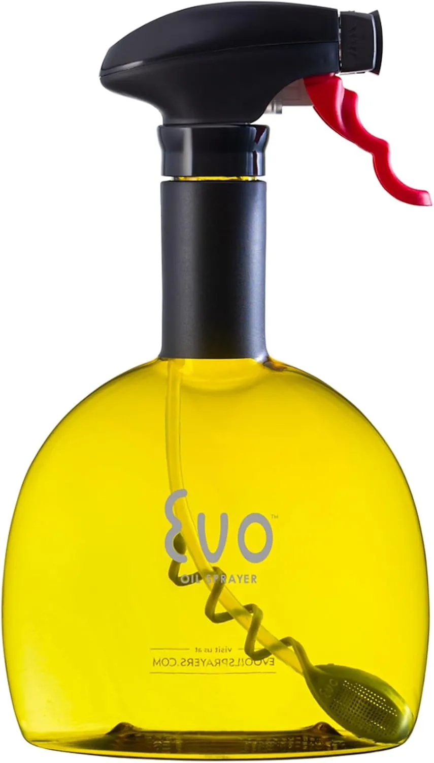Evo Oil Sprayer Bottle, Non-Aerosol for Olive Oil and Cooking Oils, 18-ounce Capacity