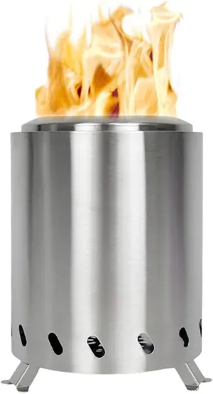 FAHKNS Smokeless Tabletop Fire Pit, 304 Stainless Steel Mini Tabletop Fire Pit for Deck and Outdoor Camping, Removable Ashtray, Dual Fuel Stove, Silicone Mat and Travel Bag, 5.5 * 8IN