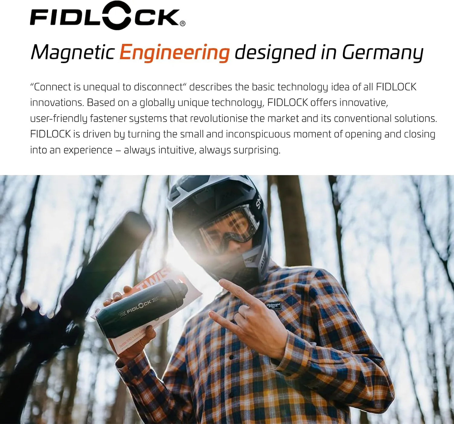 FIDLOCK Twist Bottle 590ml/20oz   Base Systems | New Leak-Proof, Self-Sealing Bottle Cap | Bike Water Bottle Holder with No Screws & Attached Bottle | Cage Free Magnetic Rack | Black
