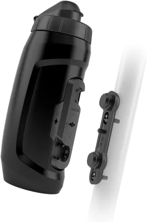 FIDLOCK Twist Bottle 590ml/20oz   Base Systems | New Leak-Proof, Self-Sealing Bottle Cap | Bike Water Bottle Holder with No Screws & Attached Bottle | Cage Free Magnetic Rack | Black