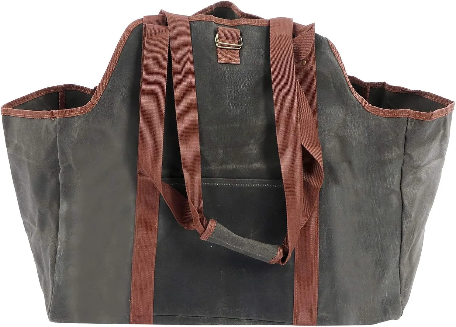 Firewood Carrier, Large Capacity Waterproof Waxed Canvas Log Carrier Tote Bag Firewood Holder Wood Carrying Bag with Shoulder Strap and Top Handles for Outdoor