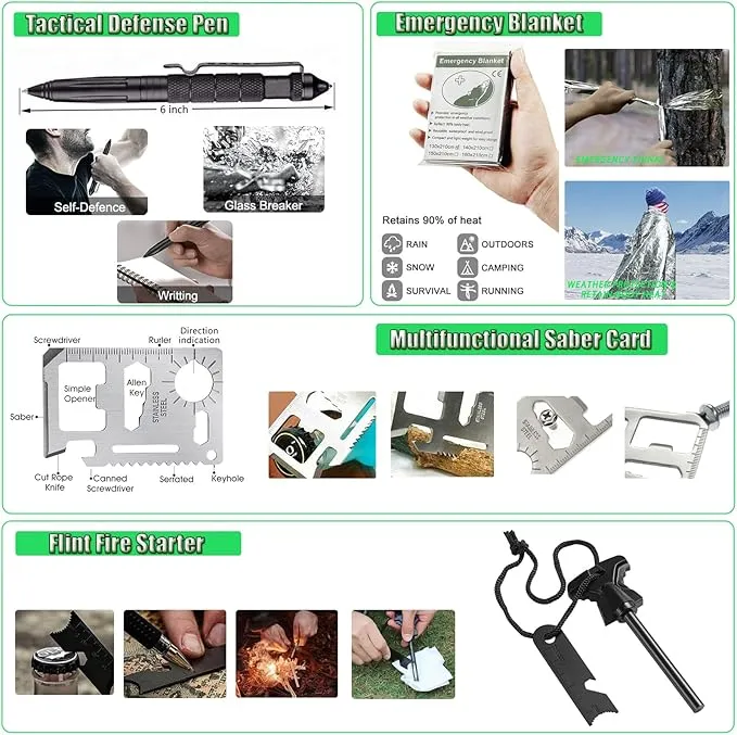 First Aid Kit - 270Pcs Camping Emergency Survival Kit and Equipment with Molle Pouch, Essential Gear Aid for Car Travel Outdoor Hiking Hunting, Gifts for Men Boy Boyfriend Teens Women Dad Husband