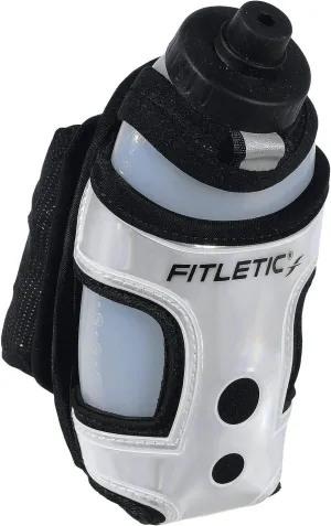 Fitletic HydraPocket Handheld Water Bottle Carrier (Silver And Black)