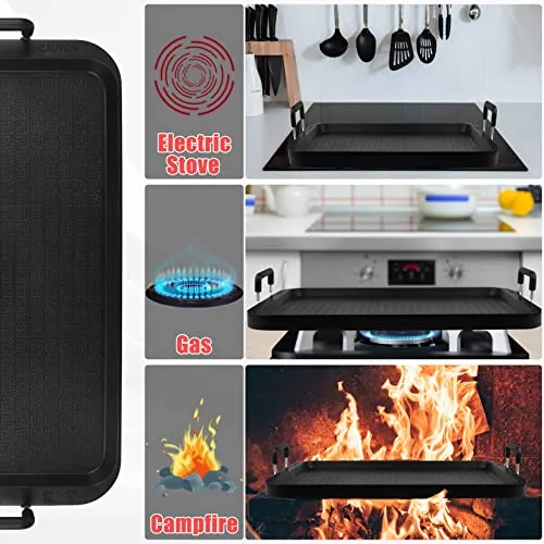 Flat Top Griddle for Stovetop,Camping Griddle/Cookware,Flat Top Grill,Non-Stick Griddle Grill Pan