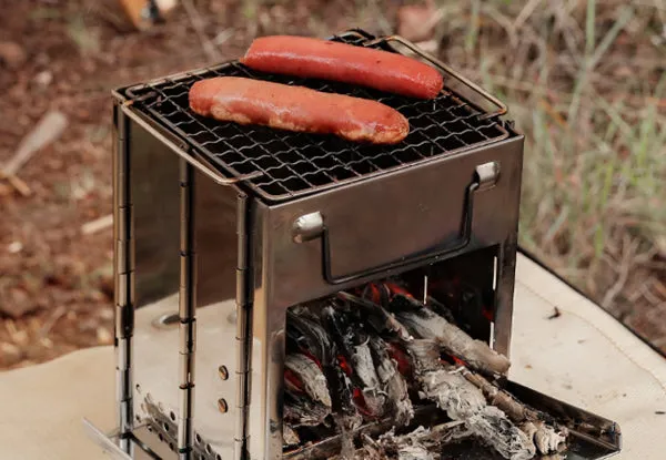 Foldable Camping Stove with Grid Rack