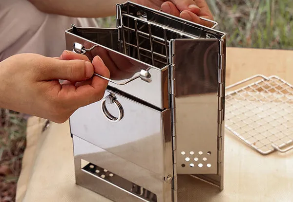 Foldable Camping Stove with Grid Rack