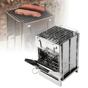 Foldable Camping Stove with Grid Rack