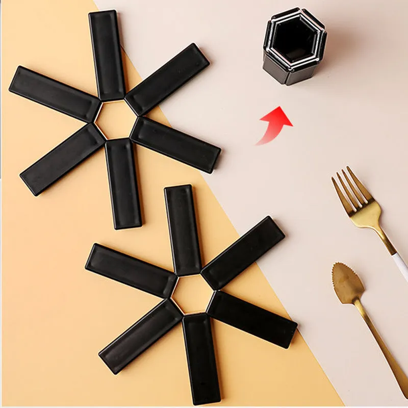 Foldable Pan Mat Sturdy Heat Resistant ABS Heat-insulated Anti-slip