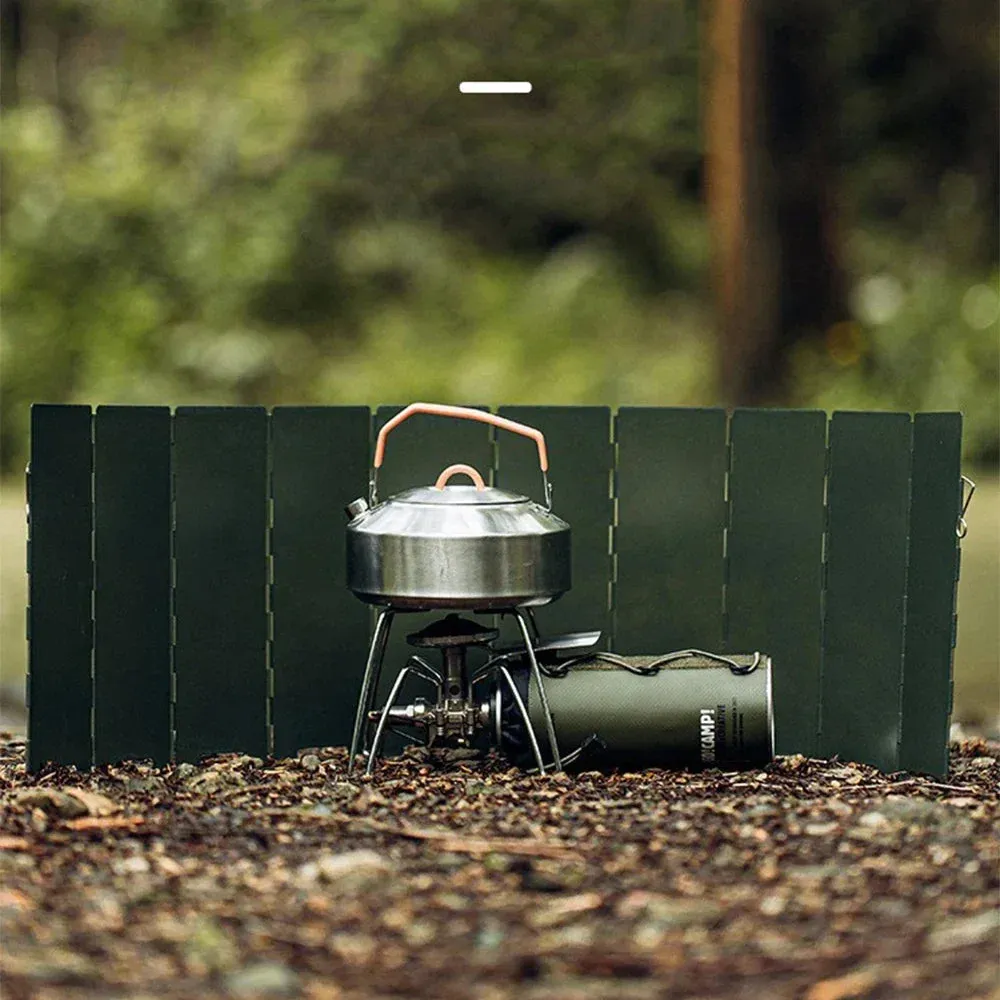Foldable Portable Cassette Stove Wind Deflector – Camping Windshield Enclosure for Gas Stoves