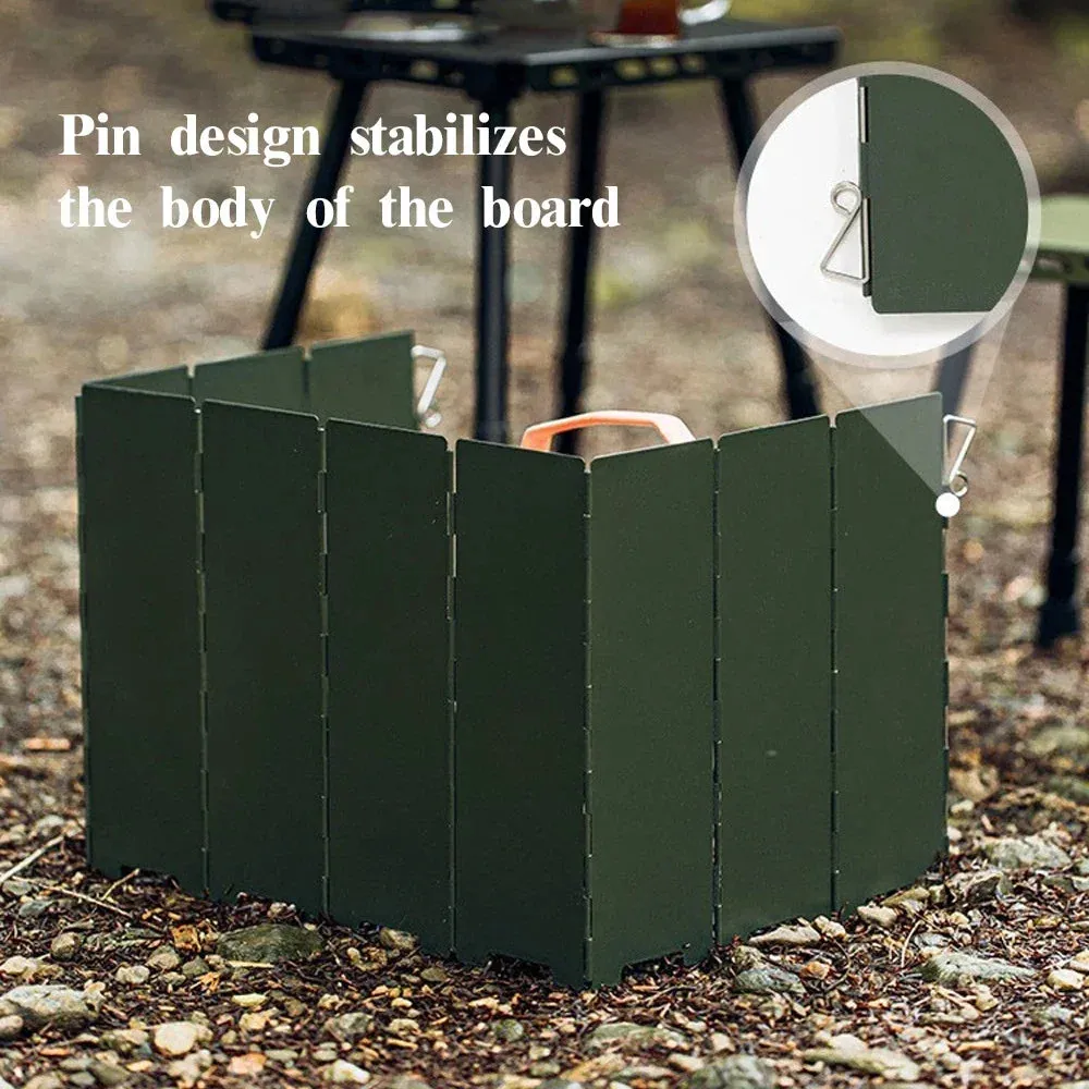 Foldable Portable Cassette Stove Wind Deflector – Camping Windshield Enclosure for Gas Stoves
