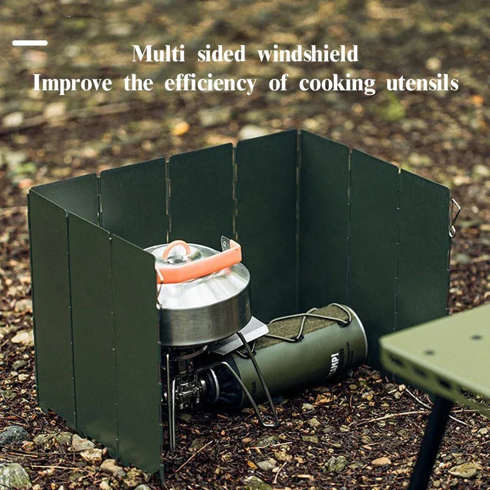 Foldable Portable Cassette Stove Wind Deflector – Camping Windshield Enclosure for Gas Stoves