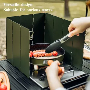 Foldable Portable Cassette Stove Wind Deflector – Camping Windshield Enclosure for Gas Stoves