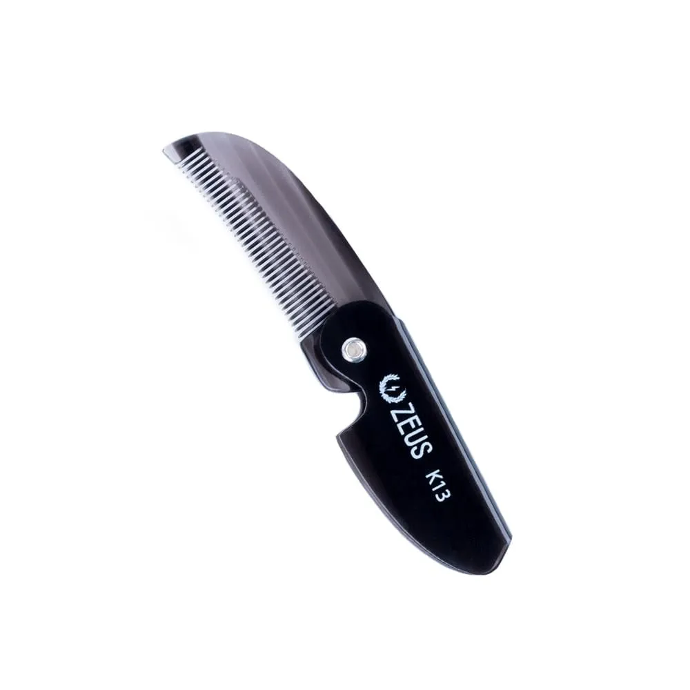 Folding Mustache Comb, Handmade Saw-Cut Best Moustache Pocket Comb - (Traditional) - K11