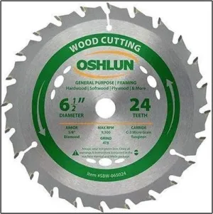 for 6-1/2" 24T Carbide Tip Wood Cutting Saw Blade Power Skilsaw
