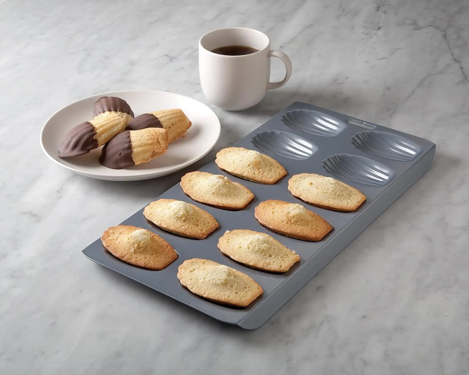 Fox Run Non-Stick Madeleine Pan, Carbon Steel, 12-Cup,Grey