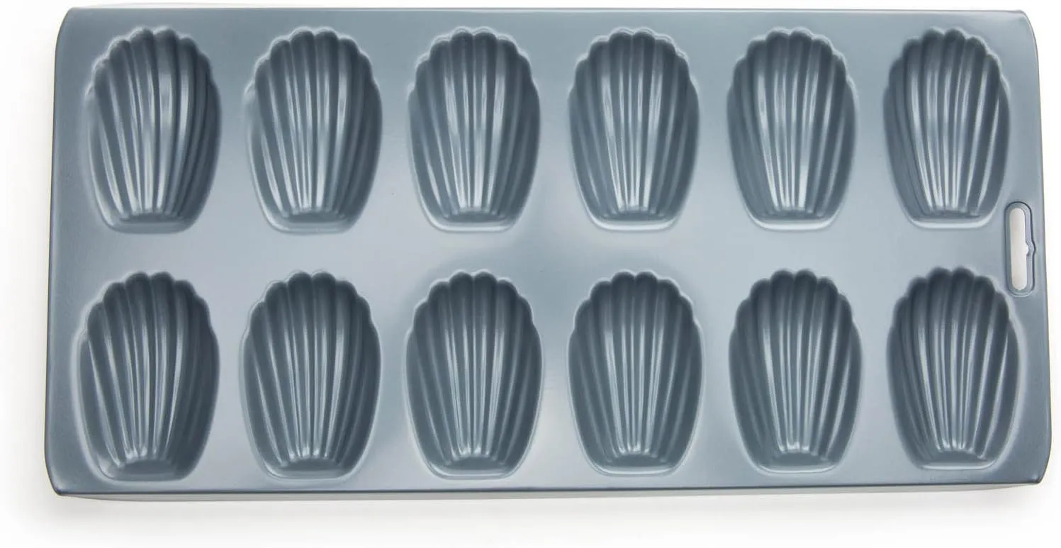 Fox Run Non-Stick Madeleine Pan, Carbon Steel, 12-Cup,Grey