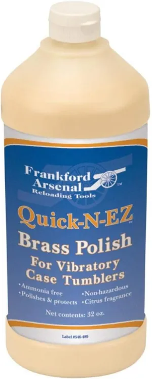 Frankford Arsenal Bottle of Ammonia-Free Quick-N-EZ Brass Polish for Tumbler and Reloading
