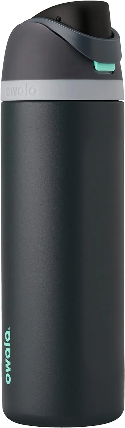 FreeSip Insulated Stainless Steel Water Bottle with Straw for Sports and Travel, BPA-Free, 32oz, Foggy Tide