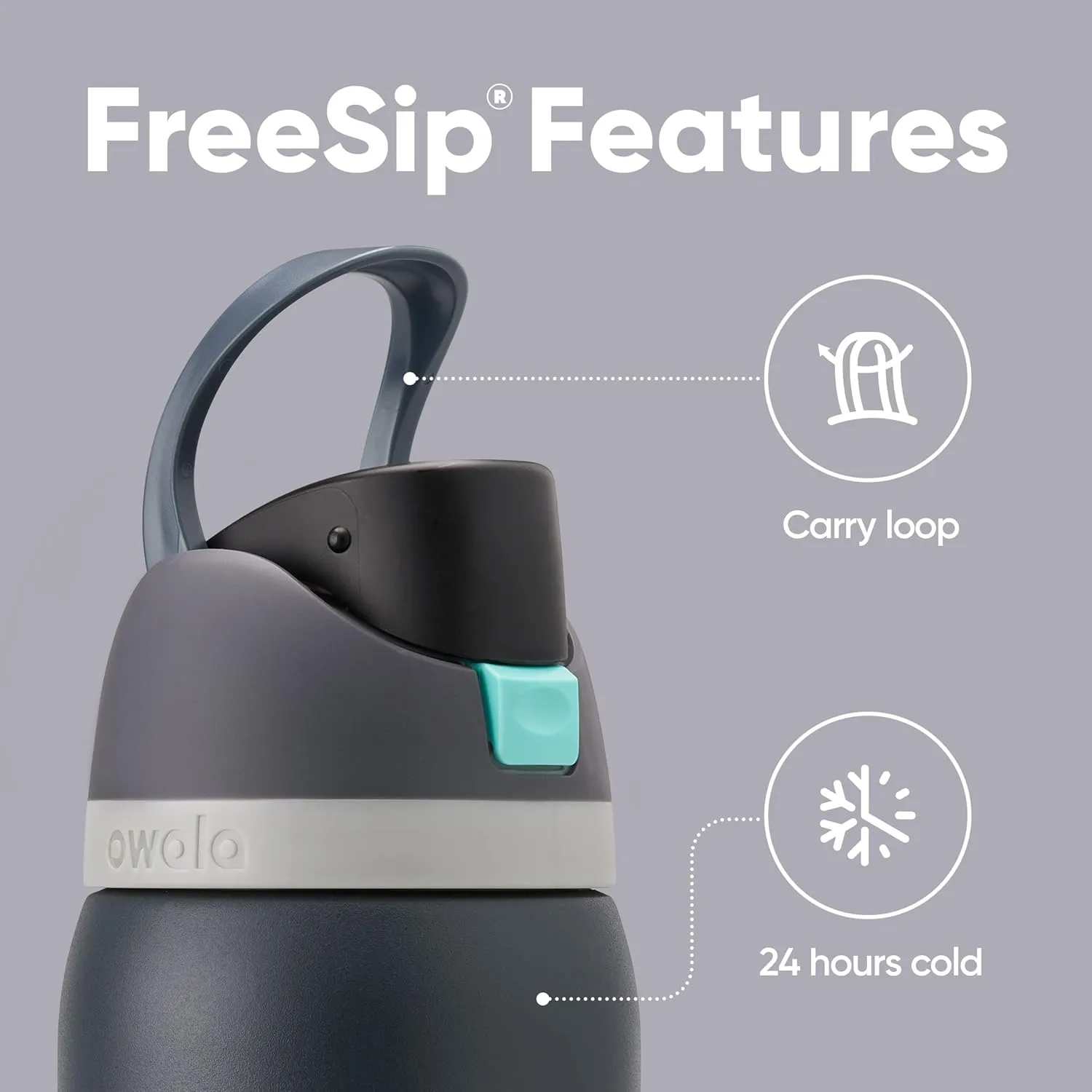 FreeSip Insulated Stainless Steel Water Bottle with Straw for Sports and Travel, BPA-Free, 32oz, Foggy Tide