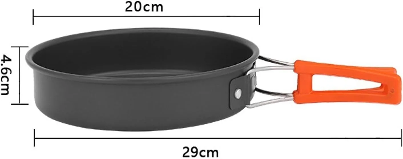Frying Pan Skillet Omelet Pan Portable Round Cooking Pot Non-stick Frying Pan for Hiking Outdoor Camping Backpacking Picnic, L