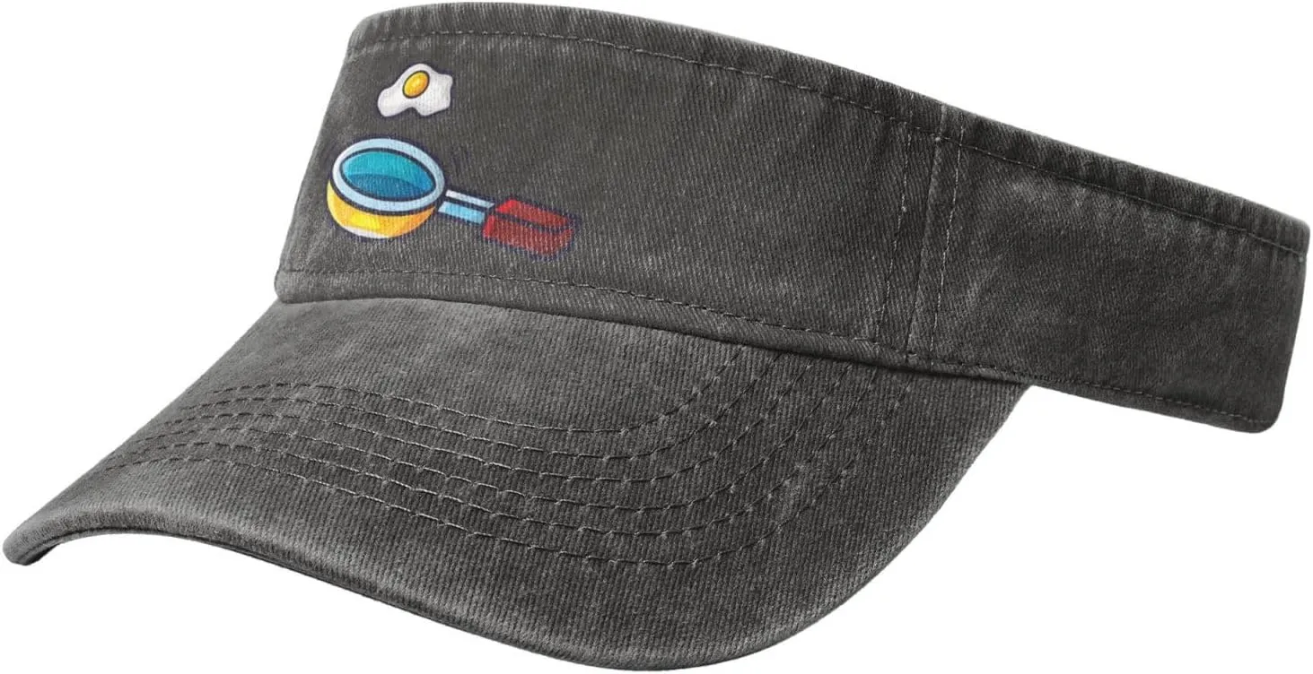 Frying Pan with Eggs Sun Visor Hats for Women Men Adjustable Sports Sun Hats Golf Cap