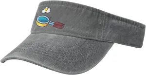 Frying Pan with Eggs Sun Visor Hats for Women Men Adjustable Sports Sun Hats Golf Cap